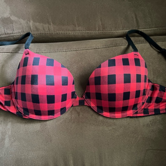 Victoria’s Secret PINK buffalo plaid wear everywhere bra 32c - Picture 1 of 5